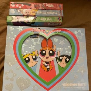 Colourpop The Powerpuff Girls makeup palette and eyeliners